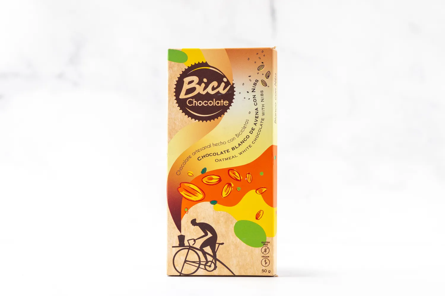 TABLETA BICI CHOCOLATE BLANCO AVENA NIBS