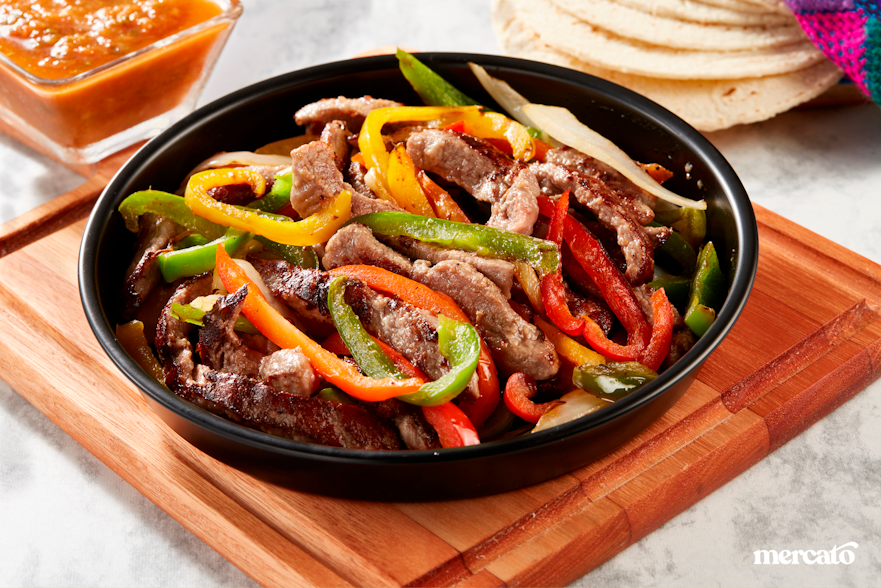 Fajitas de res con chile dulce y cebolla congelada – 250g