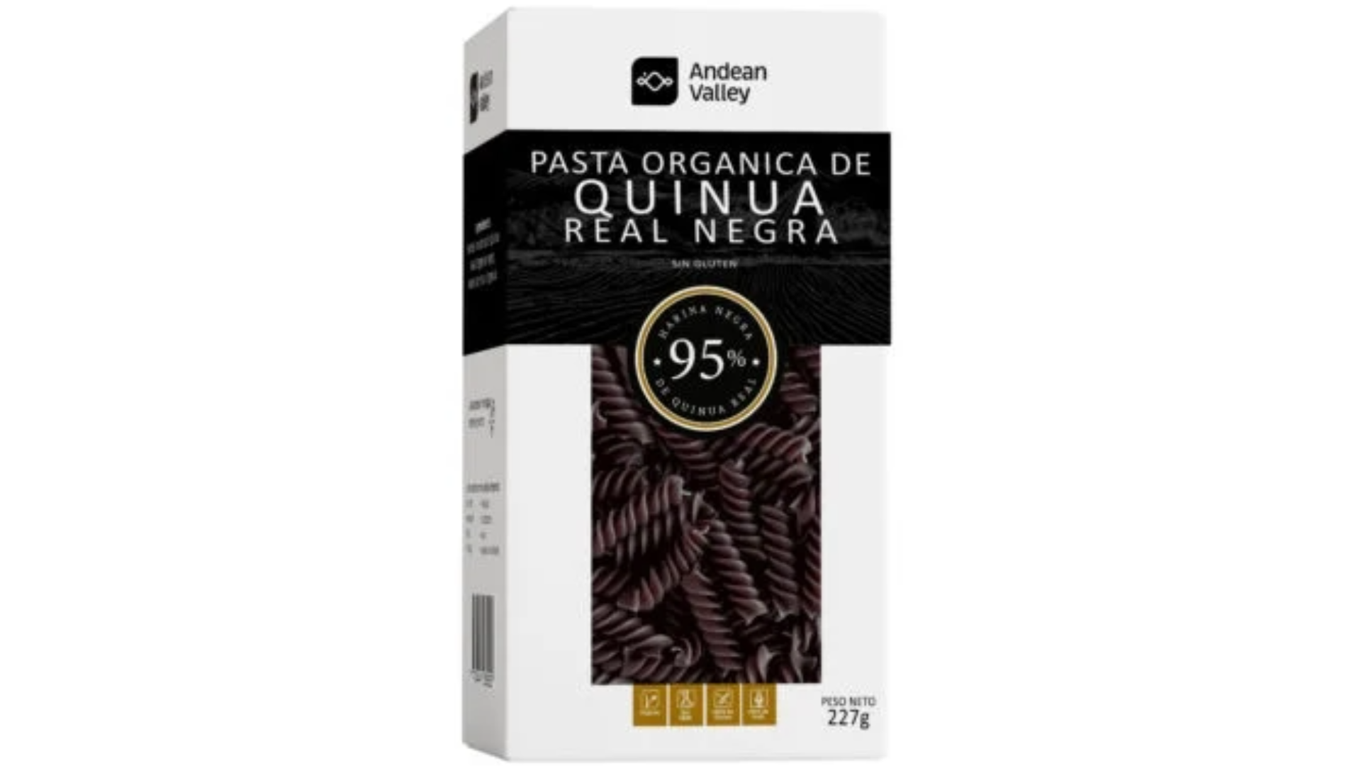 Pasta Orgánica de Quinoa Real Negra Andean Valley – 227g